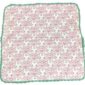 West Elm + RHODE Lotus Pillow Cover in Brandied Apricot/Fair Green Cotton 20"